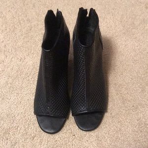 Jeffrey Campbell black peep toe wedges